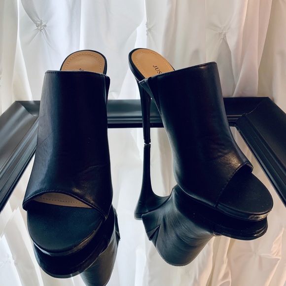 high heel open toe mules